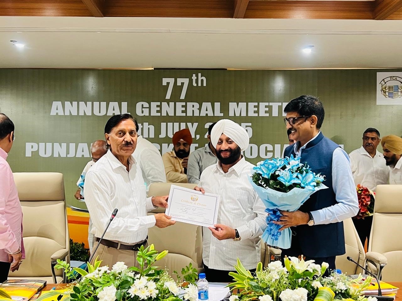 MLA Kulwant Singh takes charge as Secretary of Punjab Cricket Association